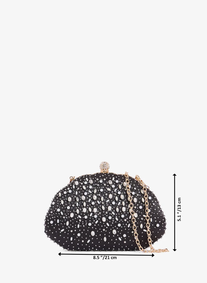 Ella Limited Edition  Rhinestone And Jewel Embellished Detailed Statement Clutch for Women | Best Price UAE